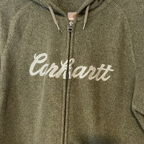 Carhartt L full zip, fleece with pockets and hood army green - Picture 2 of 4